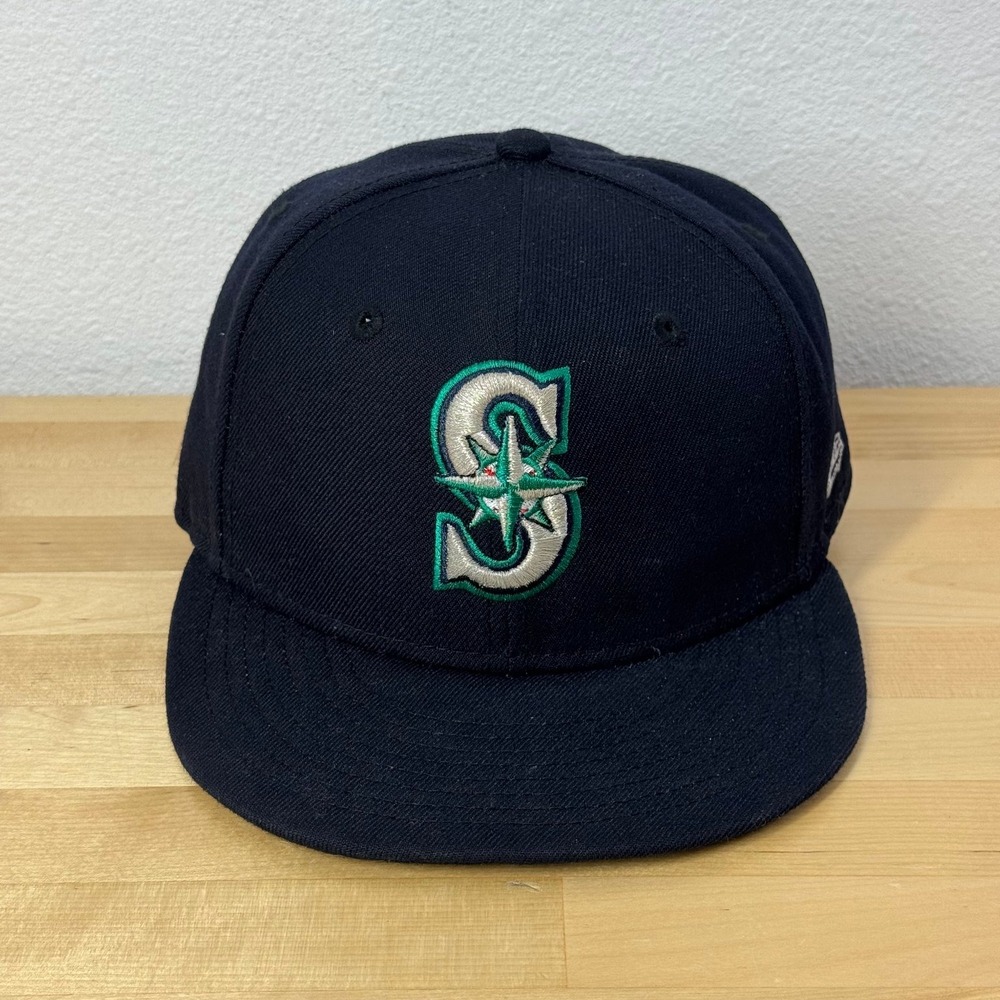 Seattle Mariners Hat New Era 59FIFTY Mens 7 1/2 Navy Blue Official On-Field MLB